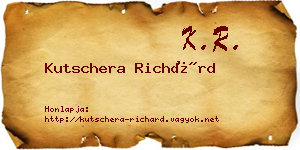 Kutschera Richárd névjegykártya